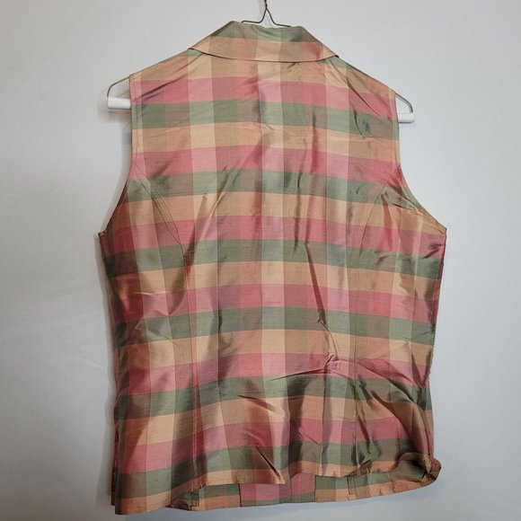 Travis Ayers Polyester Suit 3 Piece Jacket Pants Silk Sleeveless Blouse Size 10 - Picture 8 of 16